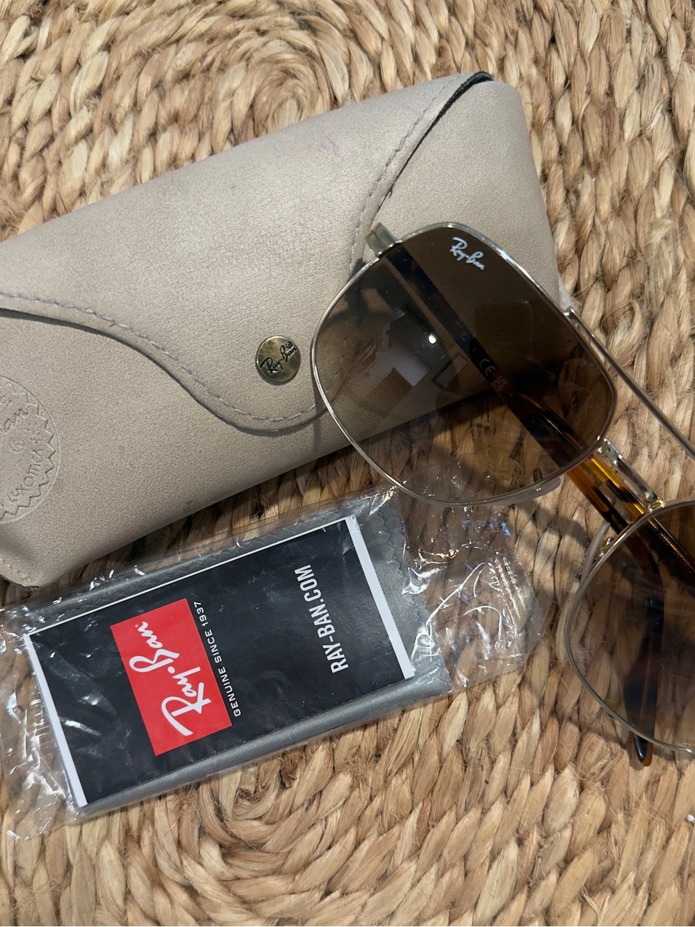 Ray-Ban RB3699 001/51 Gold Metal Brown Gradient Sunglasses 59mm
